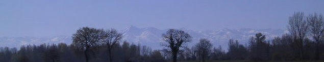 Panoramic view of the Pyrenees mountains in the region of the Midi Pyrenees